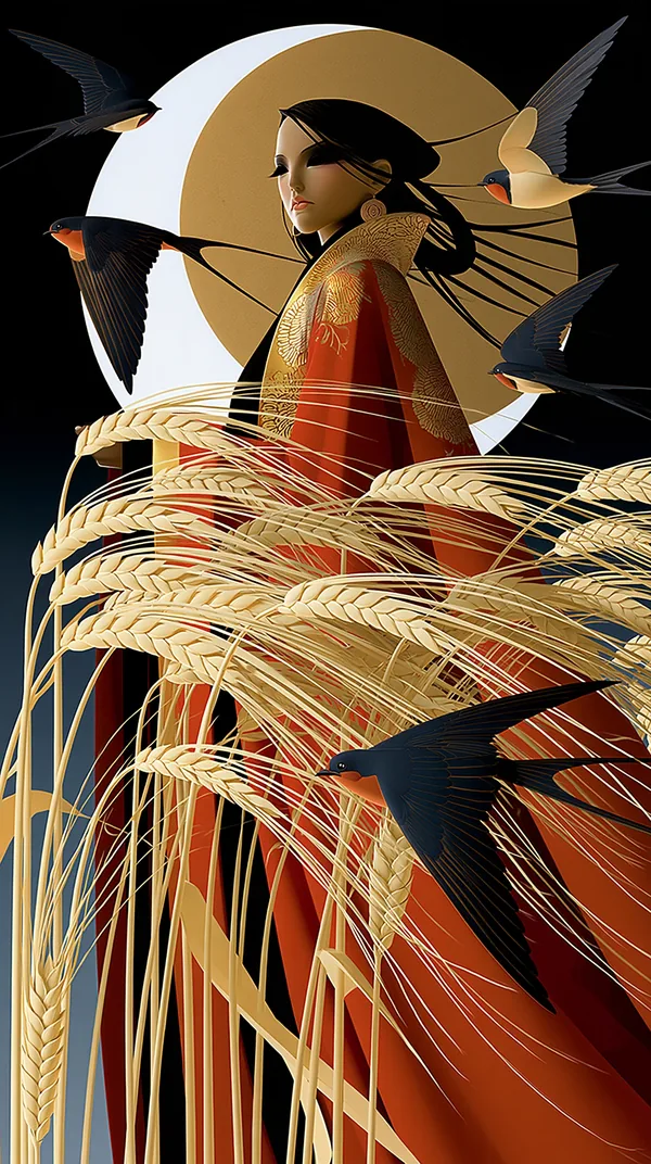 芒种 Grain in Ear — I Ching Oracle card artwork